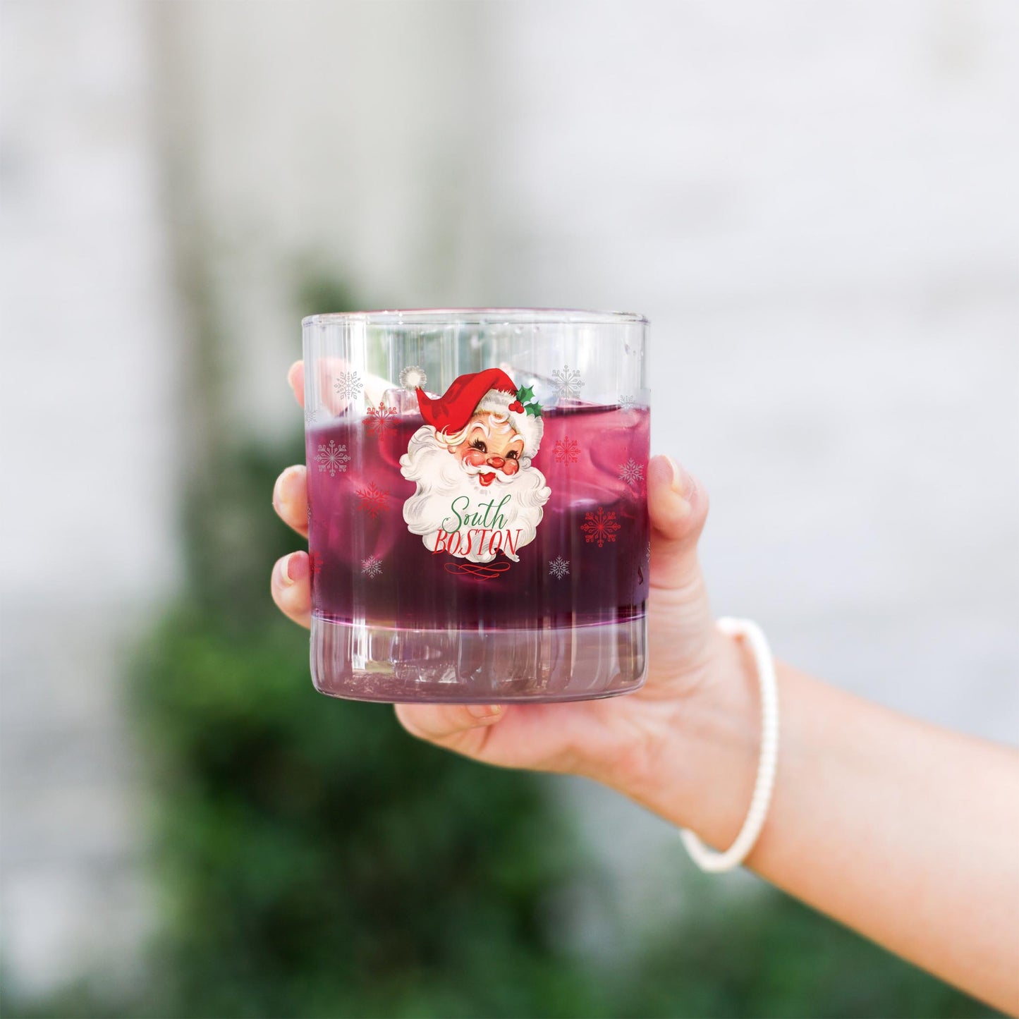 11oz Bourbon Glass-Classic Santa South Boston -2