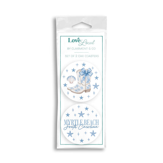 Car Coaster 2-Pack Love Local-Love+Local Coastal Cowgirl -0