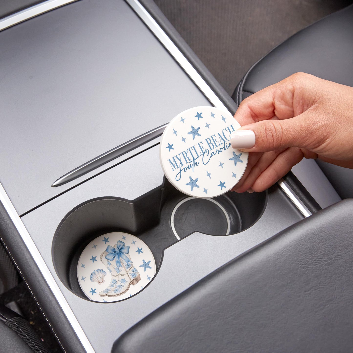 Car Coaster 2-Pack Love Local-Love+Local Coastal Cowgirl -1