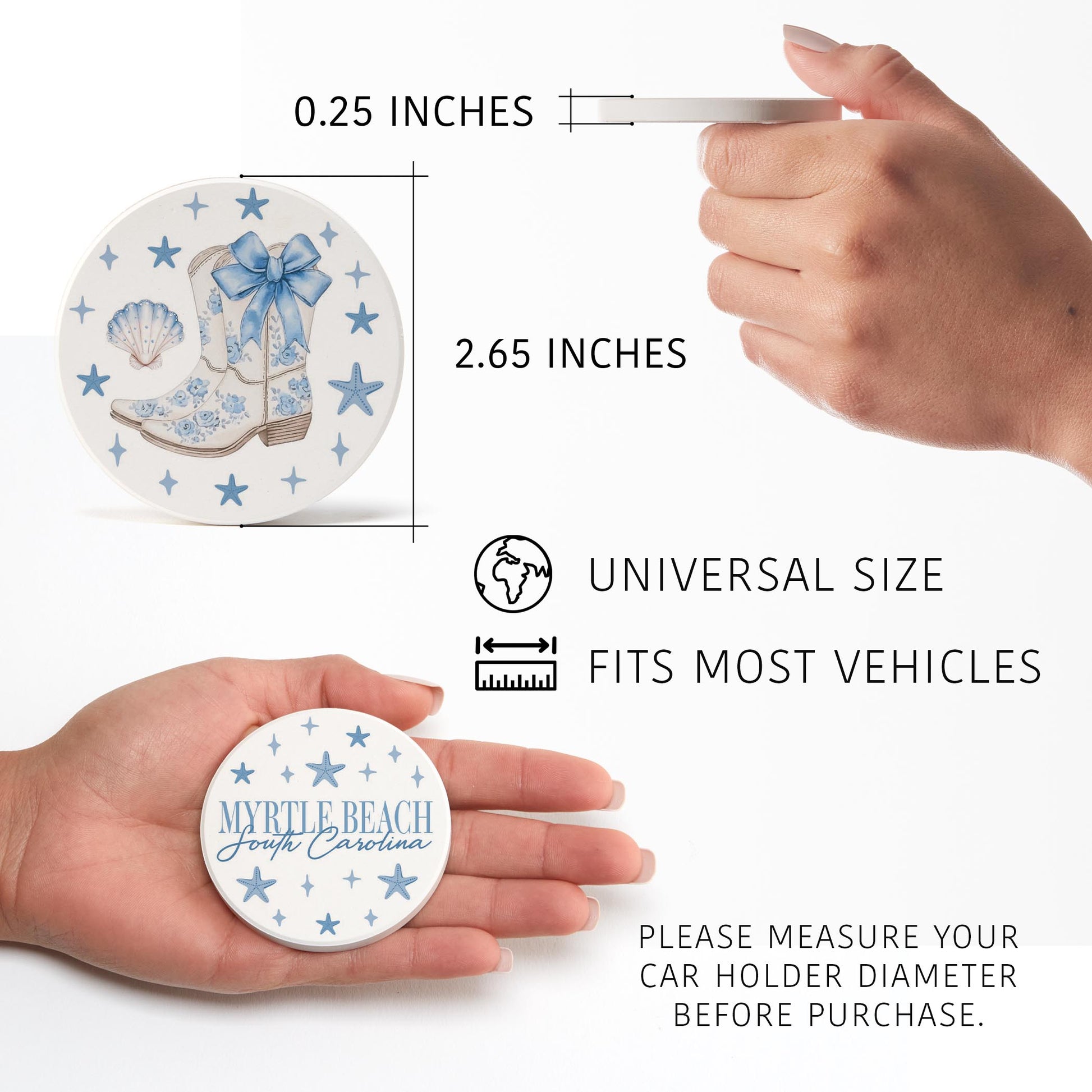 Car Coaster 2-Pack Love Local-Love+Local Coastal Cowgirl -2