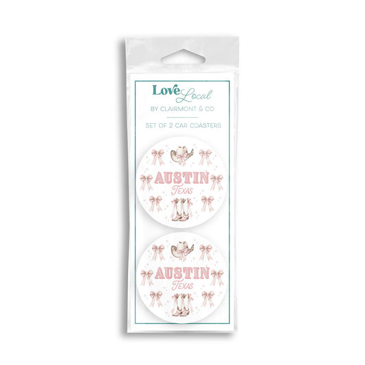 Car Coaster 2-Pack Love Local-Love+Local Coquette Cowgirl -0