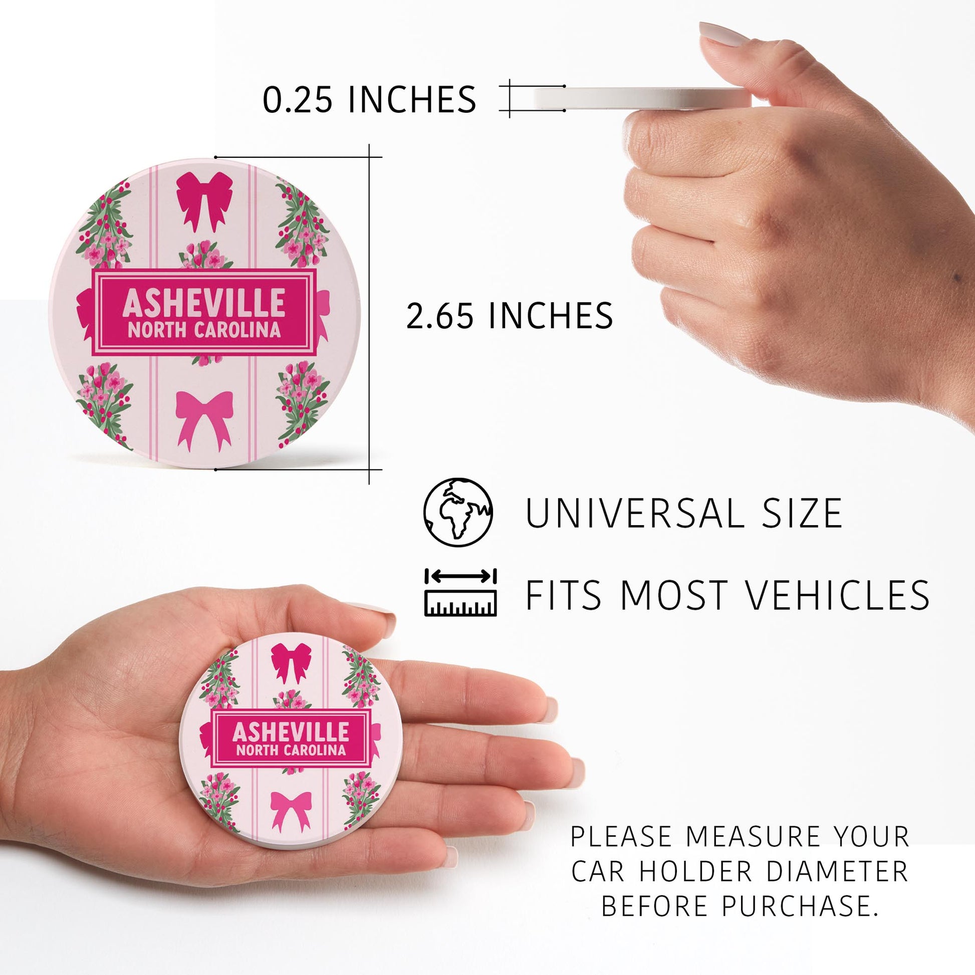 Car Coaster 2-Pack Love Local-Love+Local Bonita Bows -2