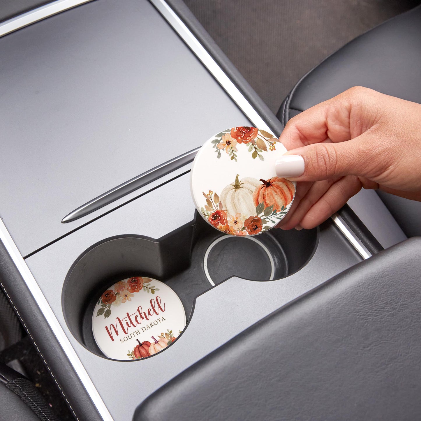 Car Coaster 2-Pack Love Local-Fall & Harvest Mitchell South Dakota