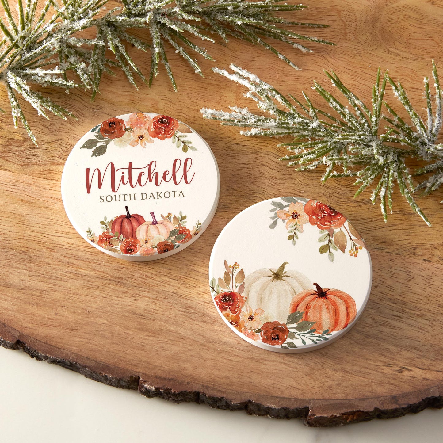 Car Coaster 2-Pack Love Local-Fall & Harvest Mitchell South Dakota