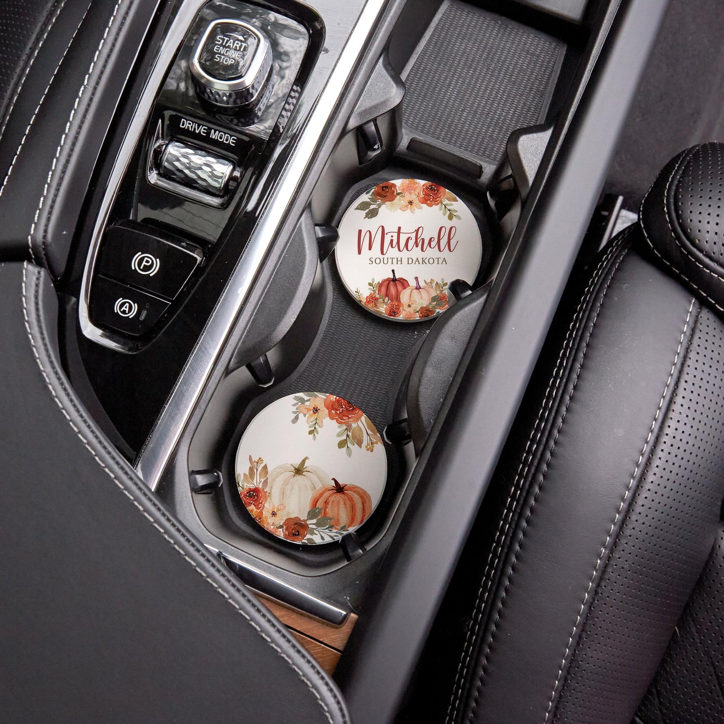 Car Coaster 2-Pack Love Local-Fall & Harvest Mitchell South Dakota