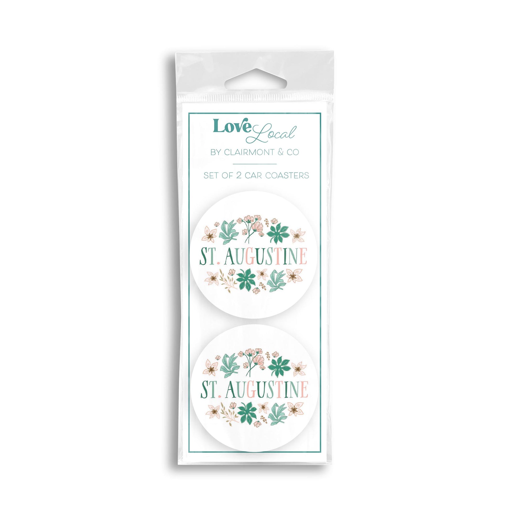 Car Coaster 2-Pack Love Local-Love+Local Lush Tropics -0