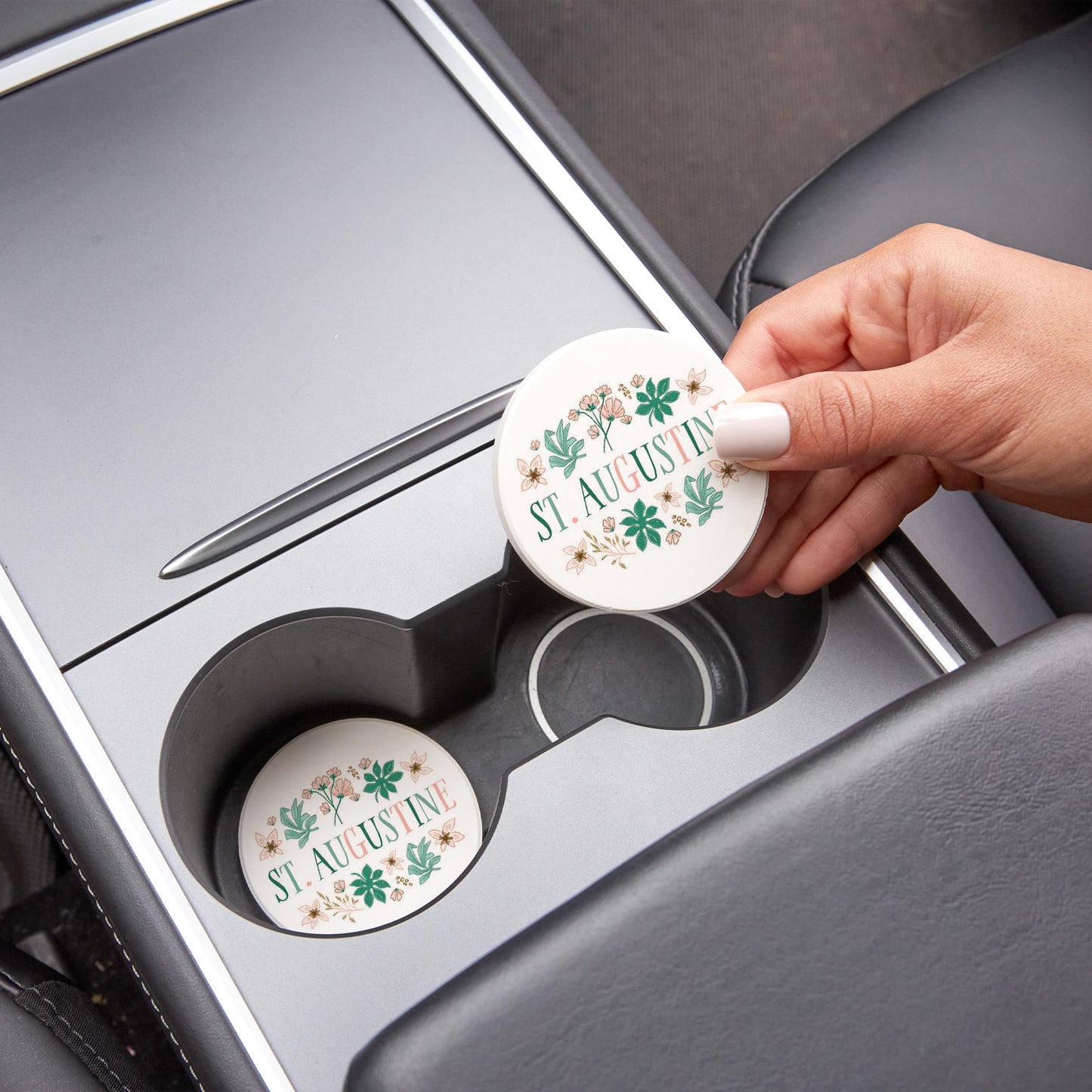 Car Coaster 2-Pack Love Local-Love+Local Lush Tropics -1