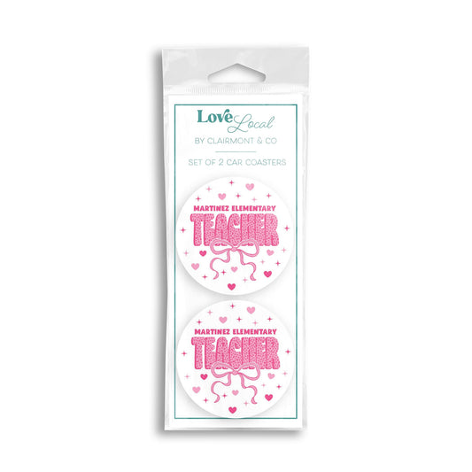 Car Coaster 2-Pack Love Local-Classroom Coquette Martinez Elementary -0