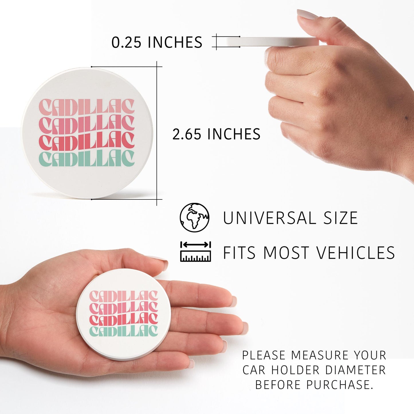 Car Coaster 2-Pack Love Local-Retro Wave Cadillac Michigan -2