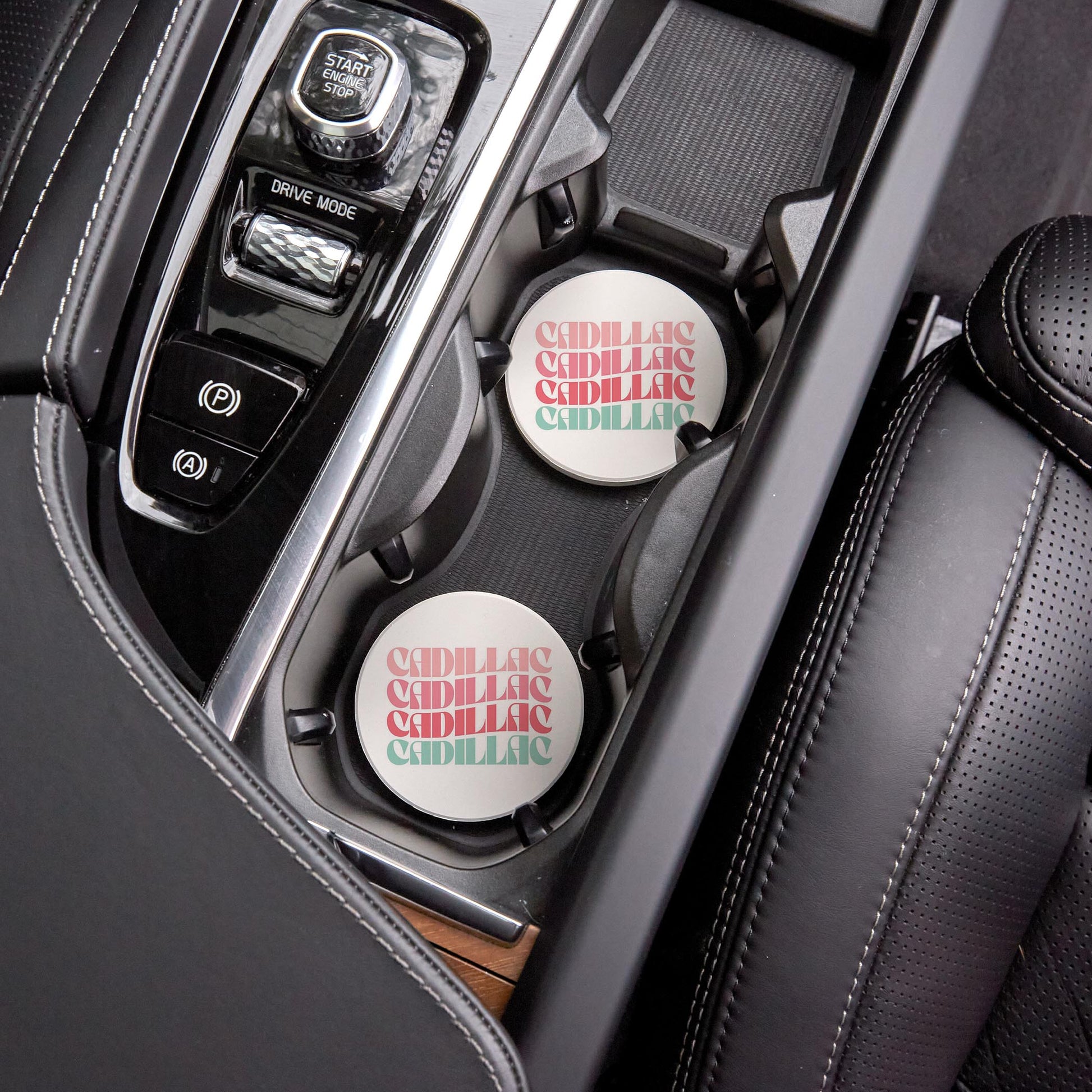 Car Coaster 2-Pack Love Local-Retro Wave Cadillac Michigan -4