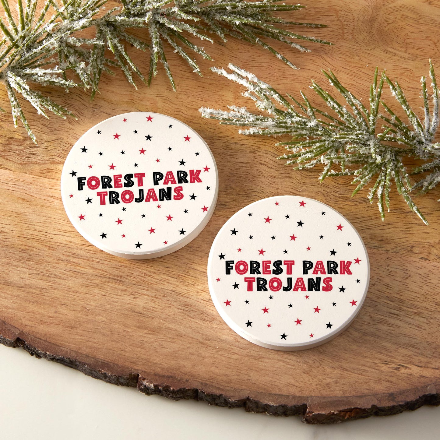 Car Coaster 2-Pack Love Local-Game Day Stars Forest Park Trojans -3