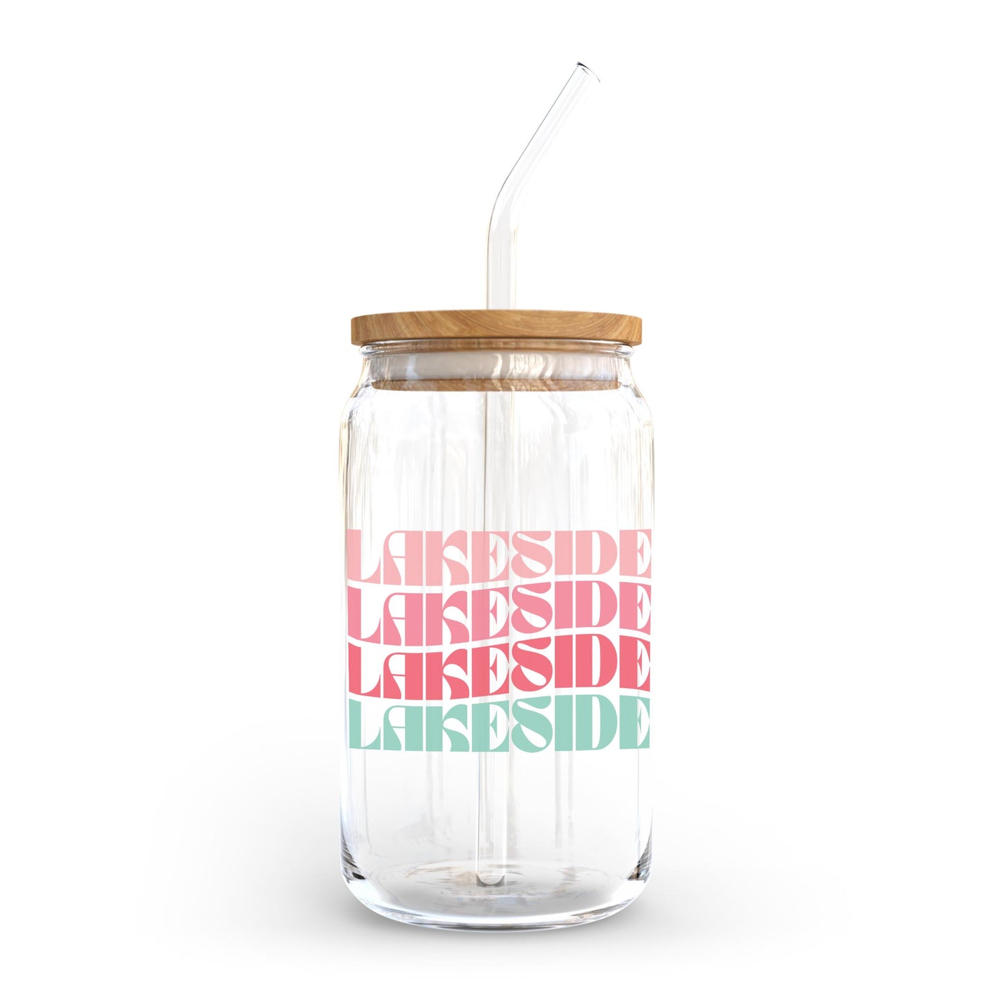 16oz Cold Brew Glass-Retro Wave Lakeside -0