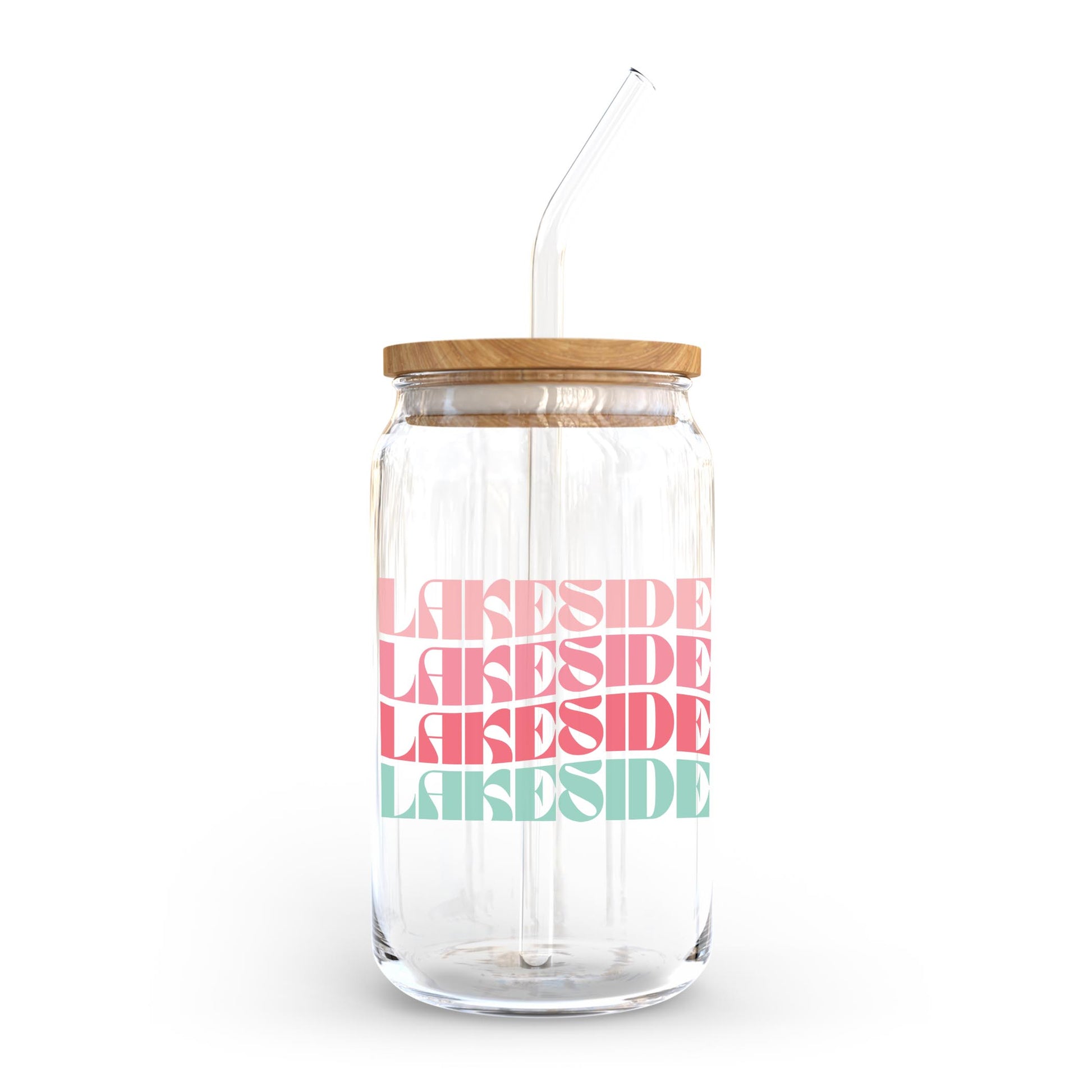 16oz Cold Brew Glass-Retro Wave Lakeside -0