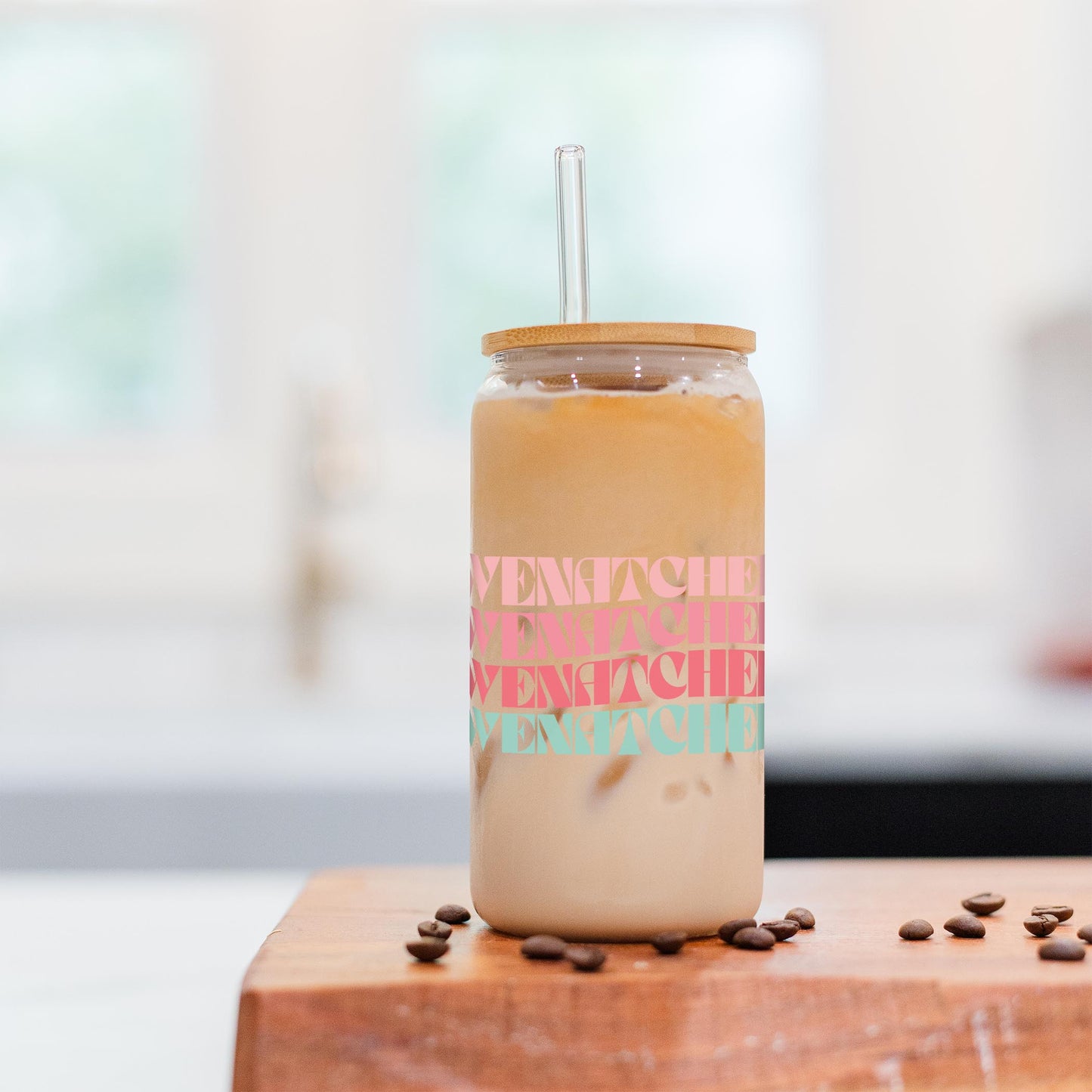 16oz Cold Brew Glass-Retro Wave Wenatchee Washington -2