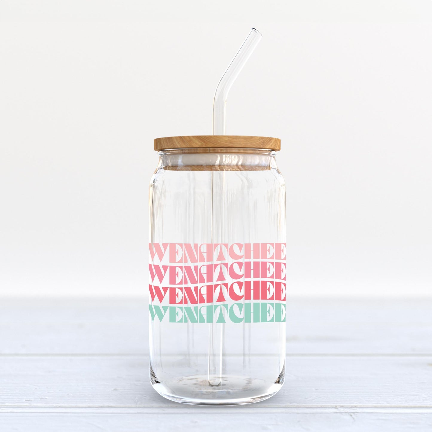 16oz Cold Brew Glass-Retro Wave Wenatchee Washington -3