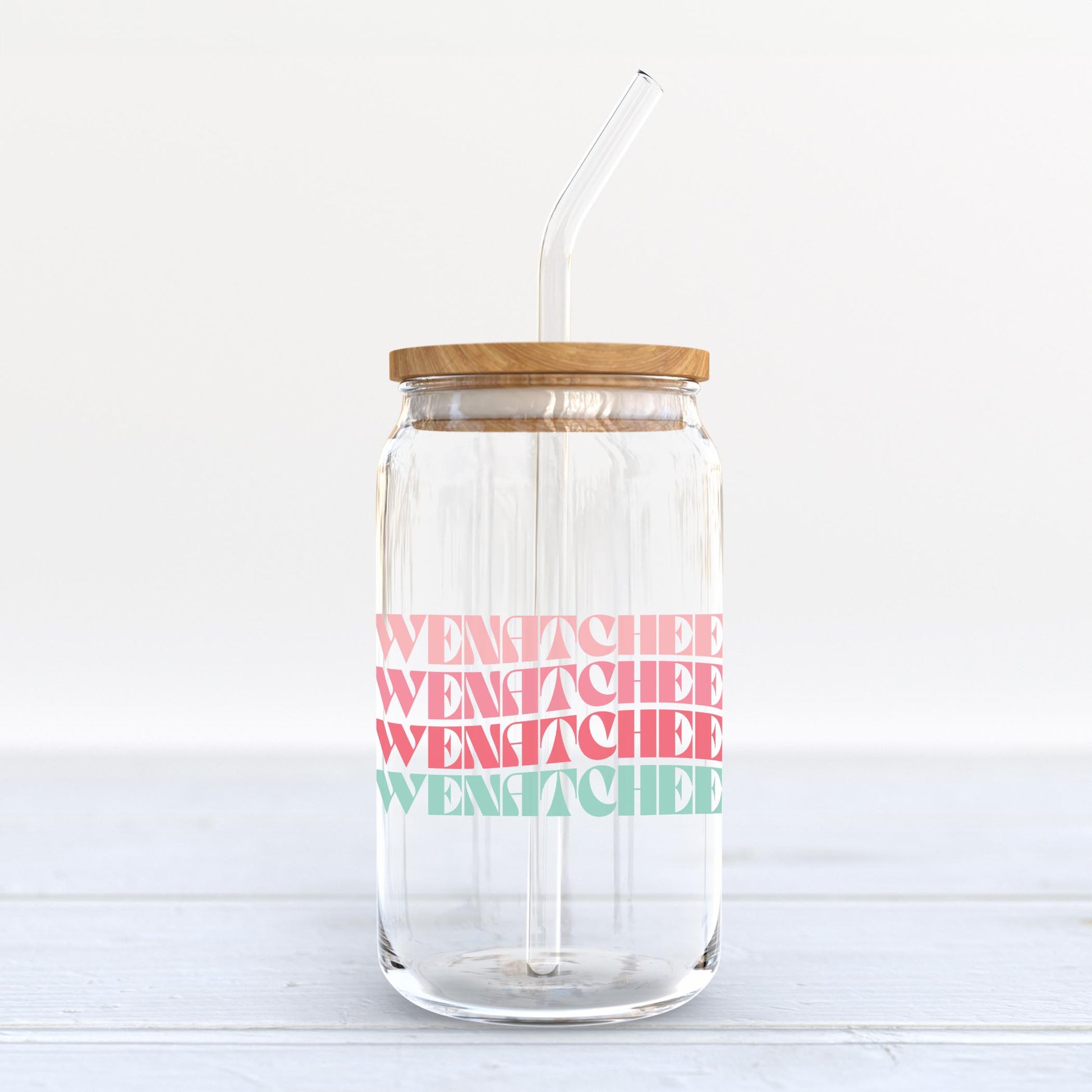 16oz Cold Brew Glass-Retro Wave Wenatchee Washington -3