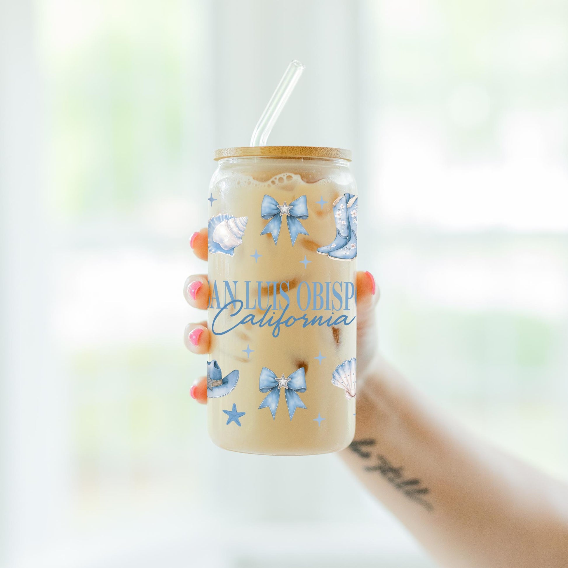 16oz Cold Brew Glass-Love+Local Coastal Cowgirl -4