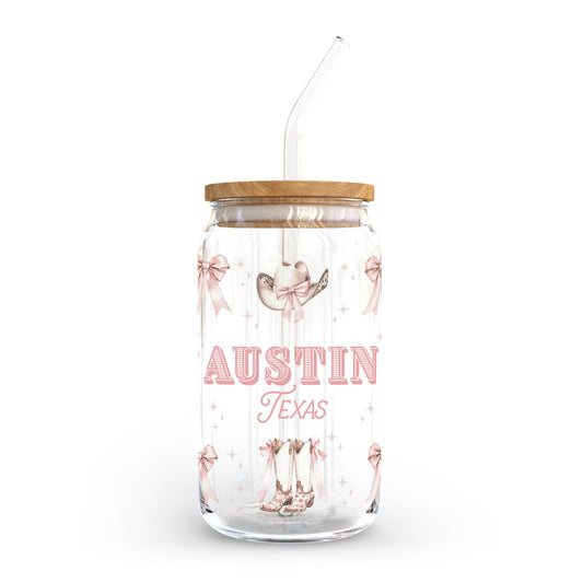 16oz Cold Brew Glass-Love+Local Coquette Cowgirl -0