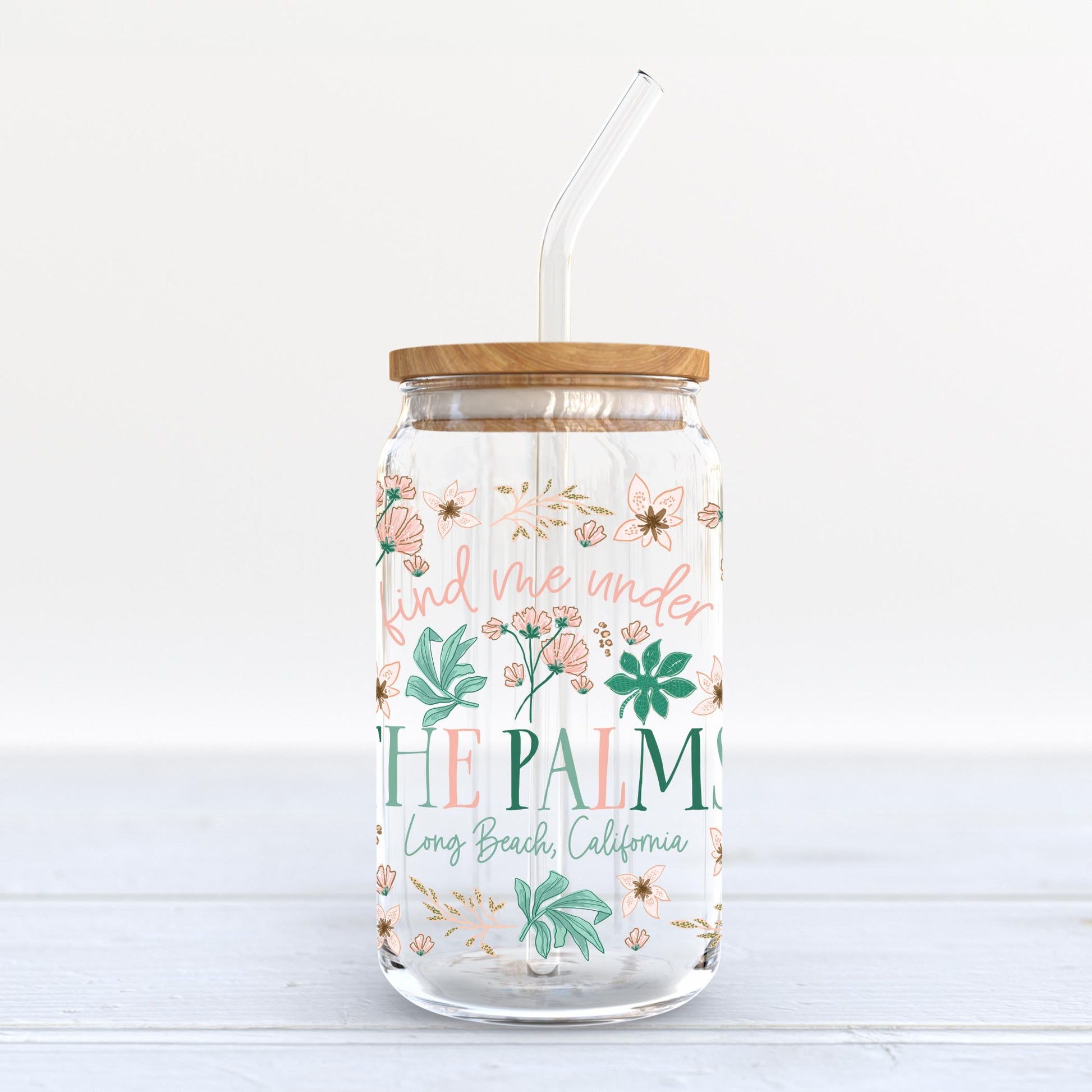 16oz Cold Brew Glass-Love+Local Lush Tropics -3