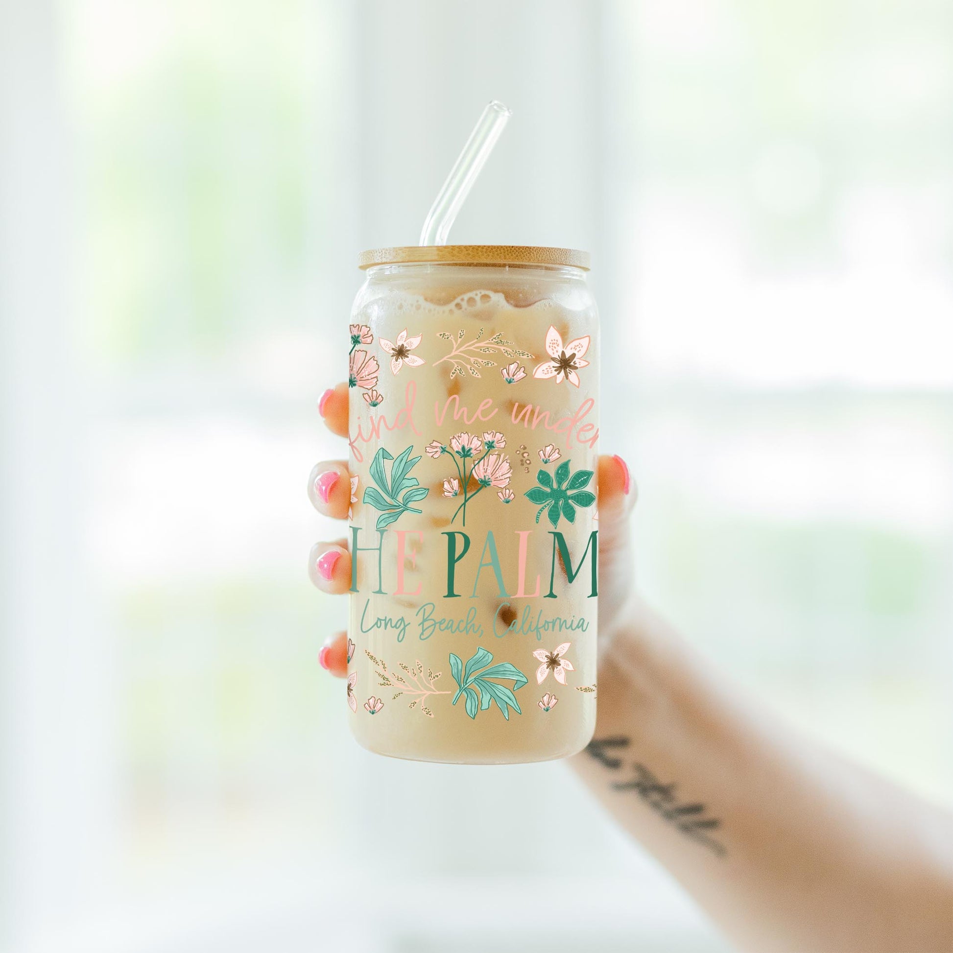 16oz Cold Brew Glass-Love+Local Lush Tropics -4
