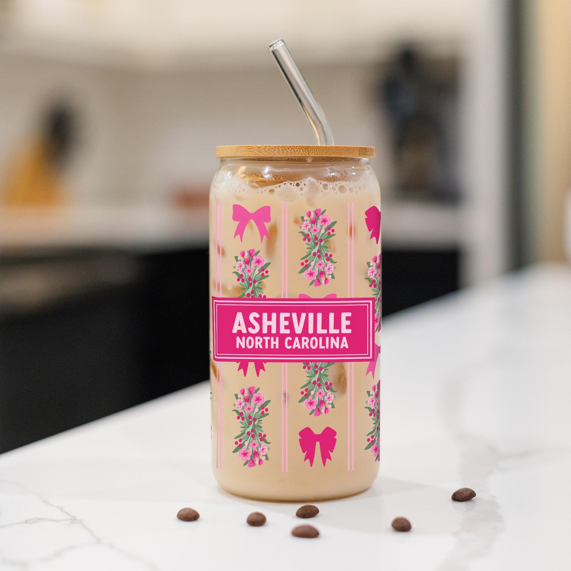 16oz Cold Brew Glass-Love+Local Bonita Bows -1