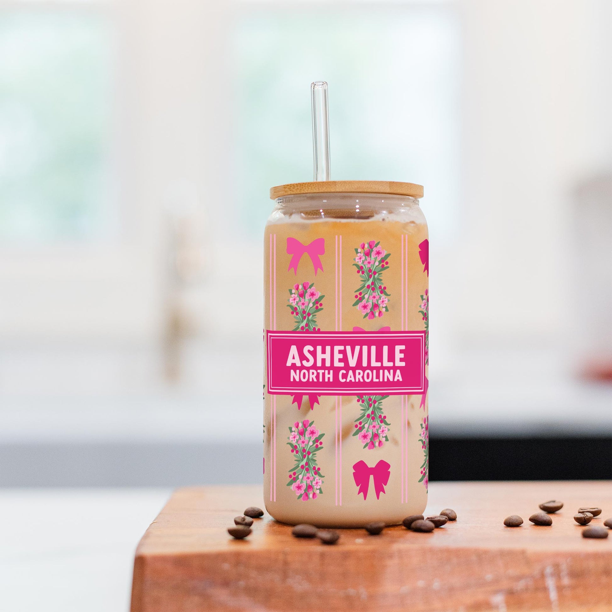 16oz Cold Brew Glass-Love+Local Bonita Bows -2