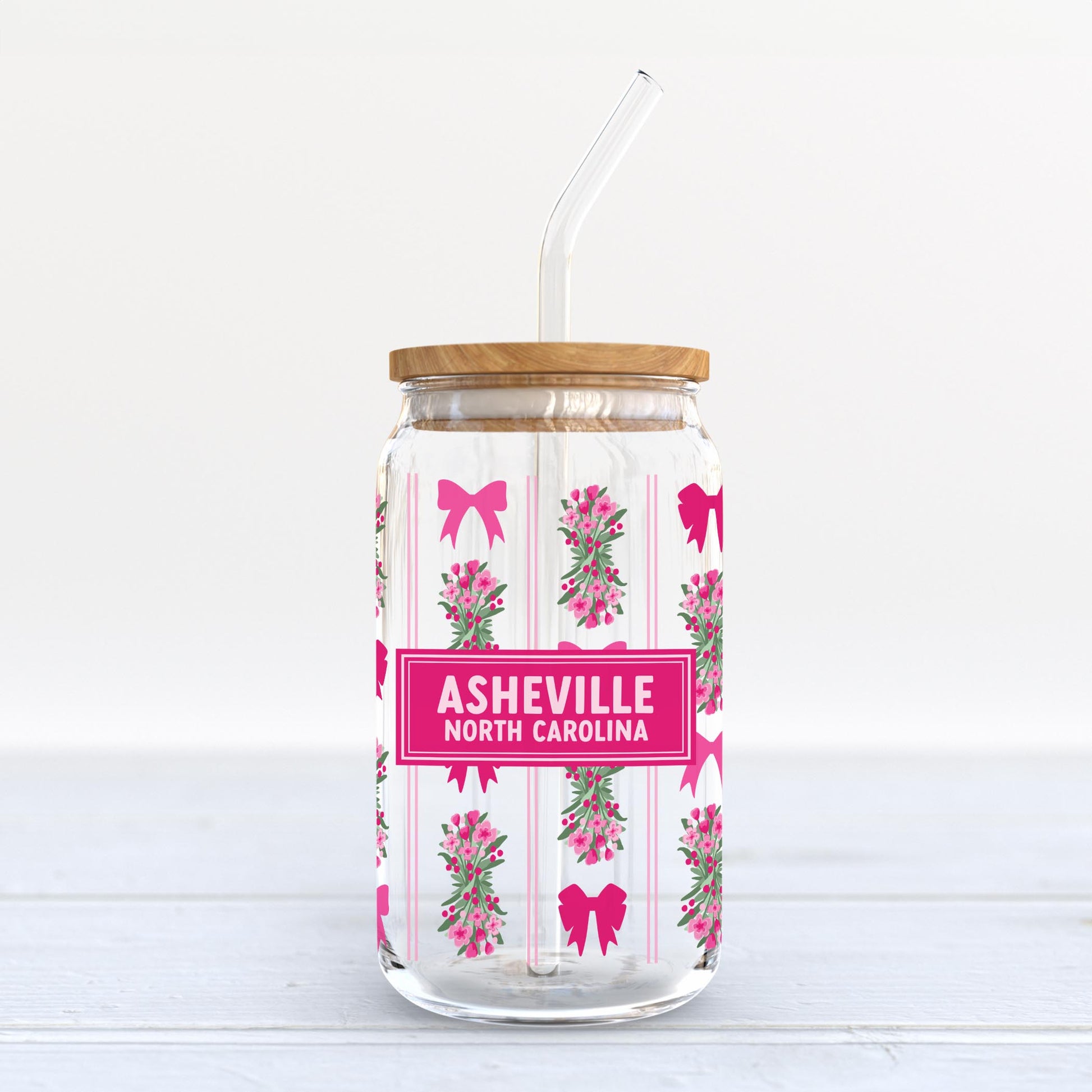 16oz Cold Brew Glass-Love+Local Bonita Bows -3