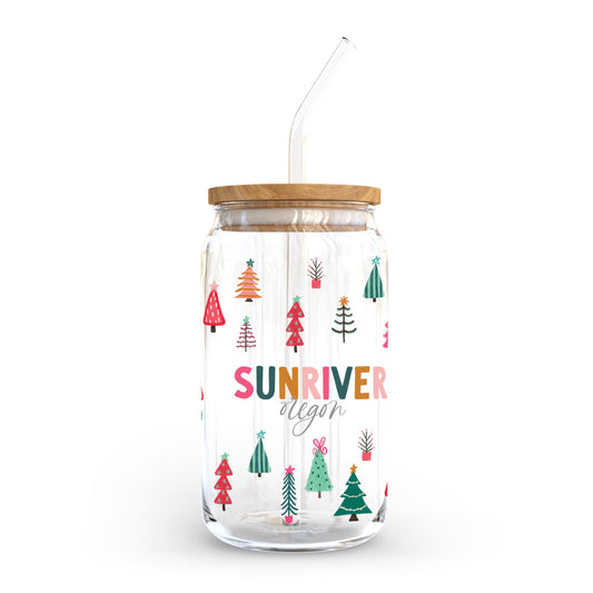 16oz Cold Brew Glass-Whimsy Wonderland Bright Sunriver Oregon