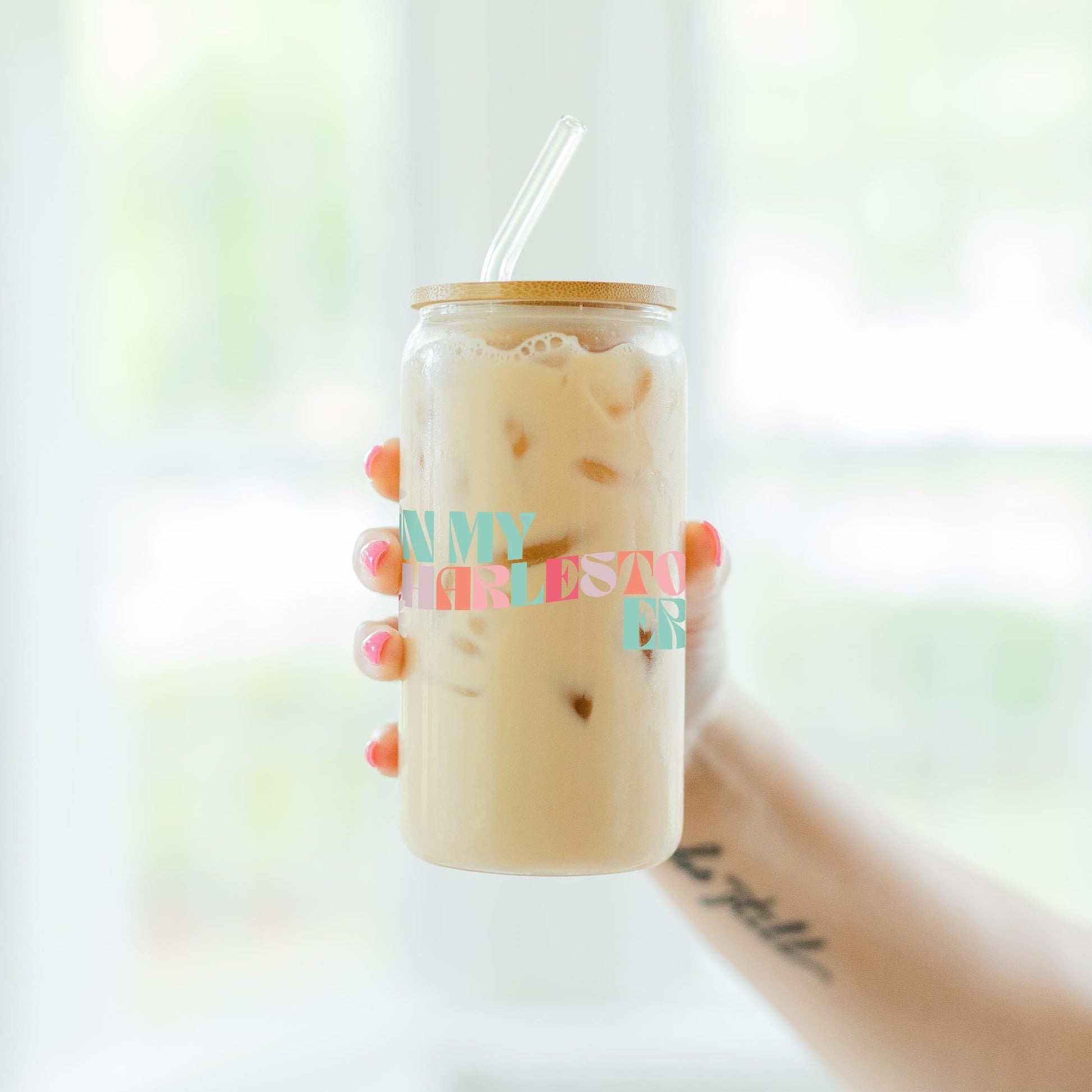 16oz Cold Brew Glass-City Era Charleston South Carolina -4