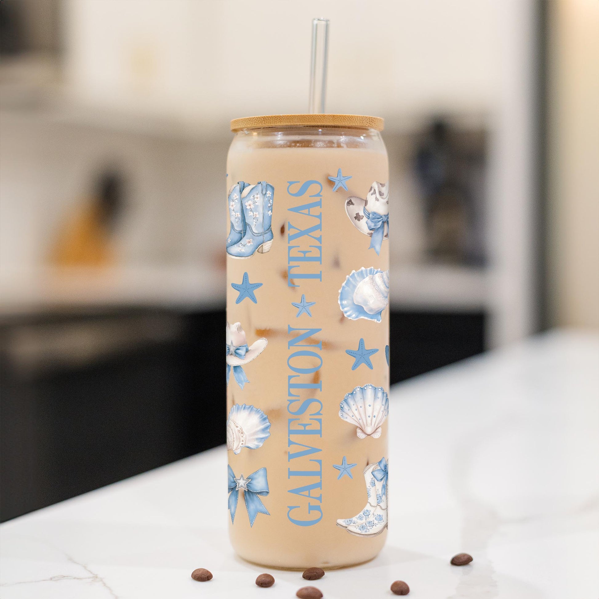 24oz Cold Brew Glass-Love+Local Coastal Cowgirl -1