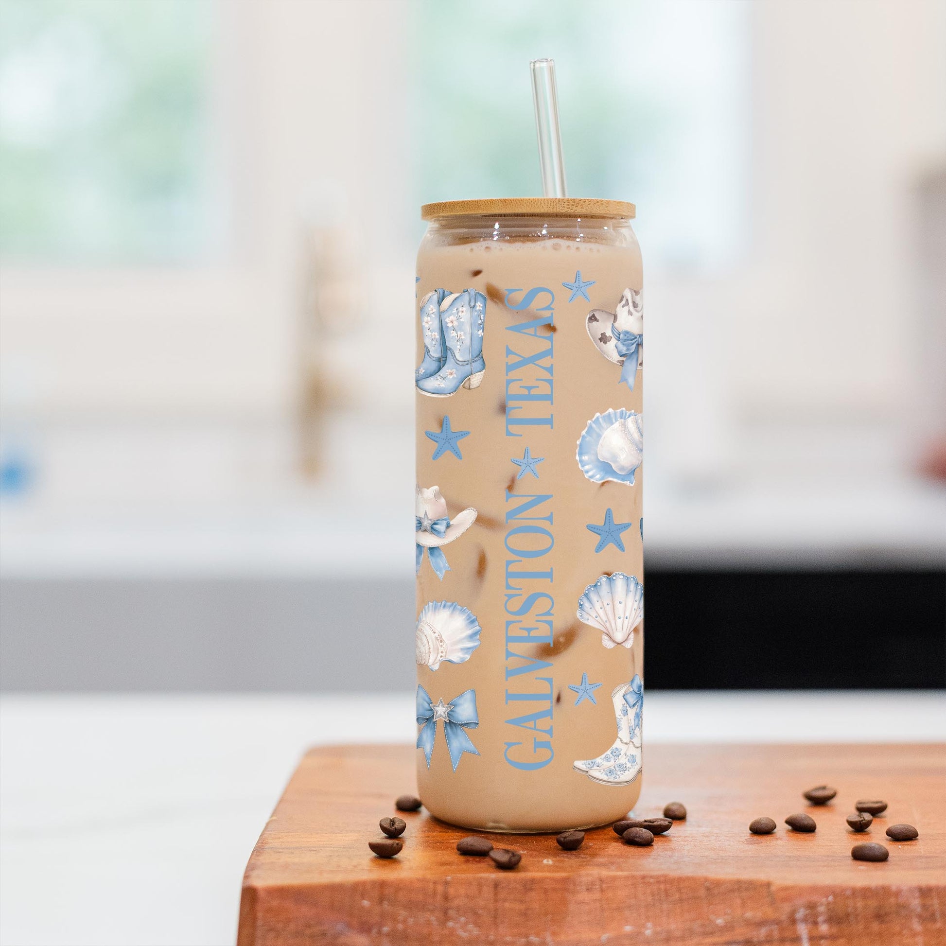 24oz Cold Brew Glass-Love+Local Coastal Cowgirl -2