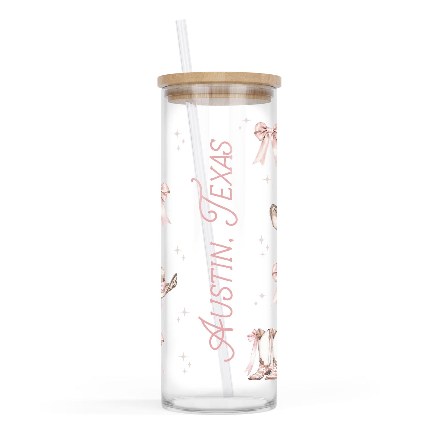 24oz Cold Brew Glass-Love+Local Coquette Cowgirl -0