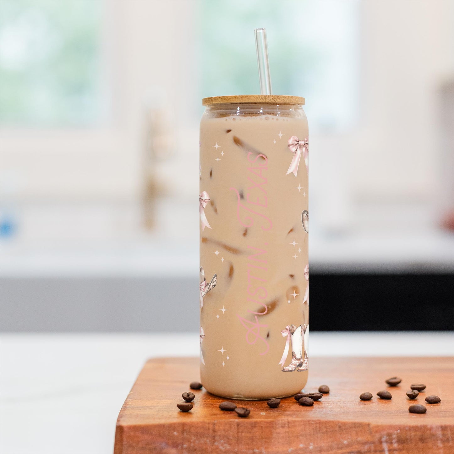 24oz Cold Brew Glass-Love+Local Coquette Cowgirl -2