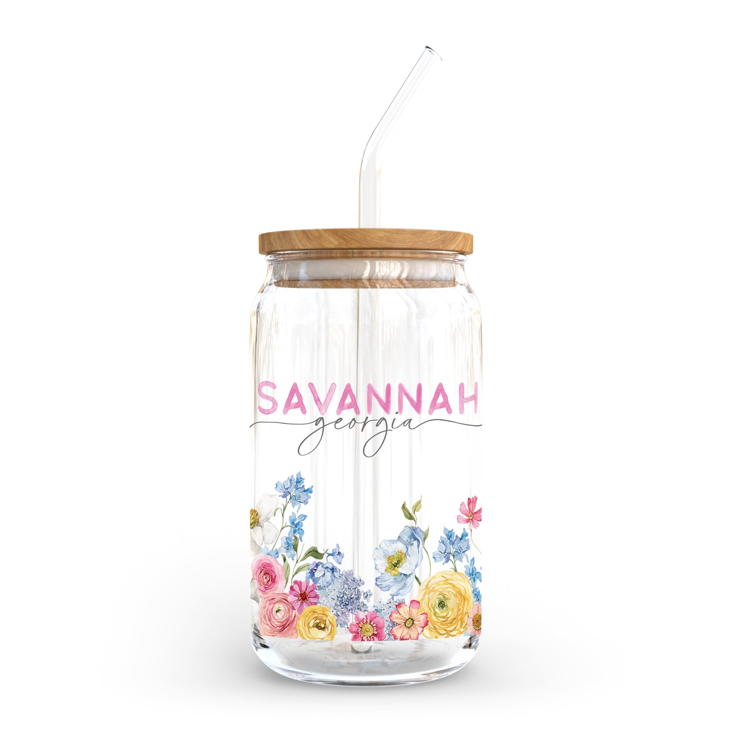 16oz Cold Brew Glass-Love+Local Fantasy Garden