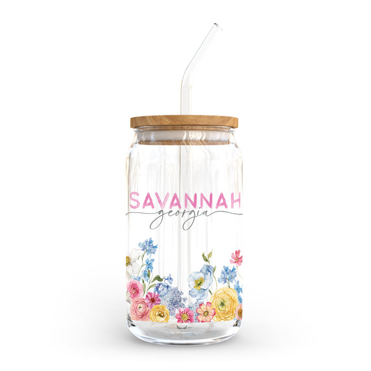 16oz Cold Brew Glass-Love+Local Fantasy Garden