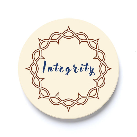 Car Coaster-Catholic Concepts Wreath Integrity Cream