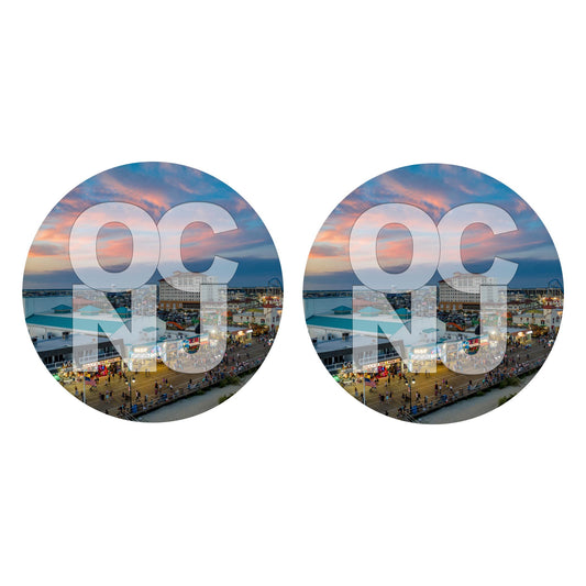 Car Coaster 2-Set-OCNJ Pink Sky