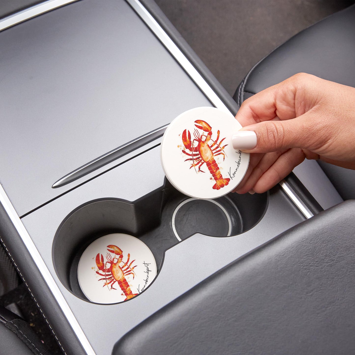 Car Coaster 2-Set-Kennebunkport Maine Lobster