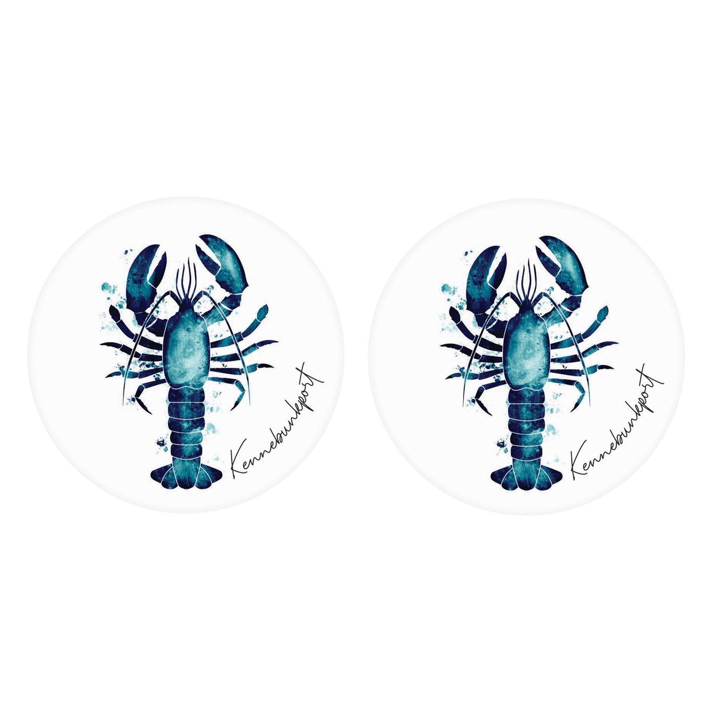 Car Coaster 2-Set-Kennebunkport Maine Lobster Blue