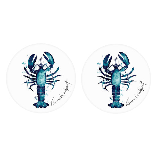 Car Coaster 2-Set-Kennebunkport Maine Lobster Blue