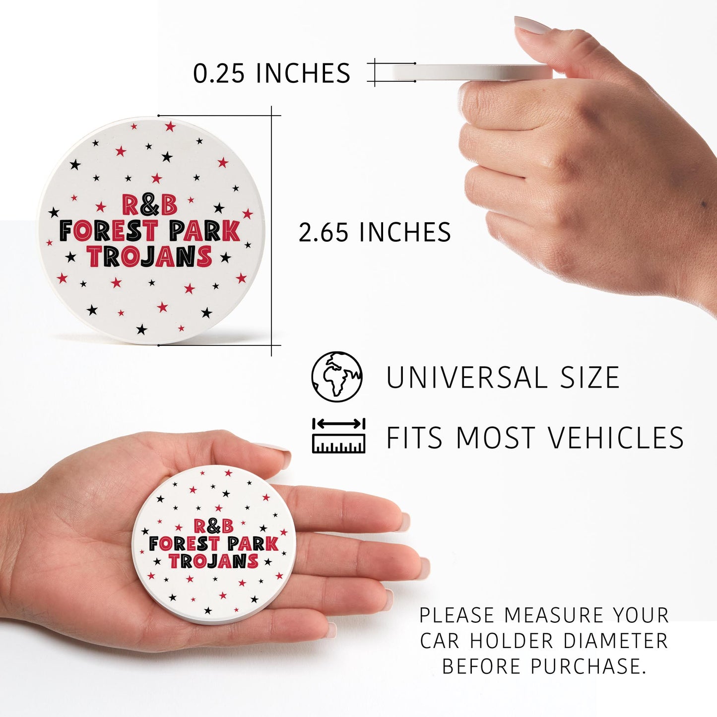 Car Coaster 2-Set-Game Day Stars R&B Forest Park Trojans -2