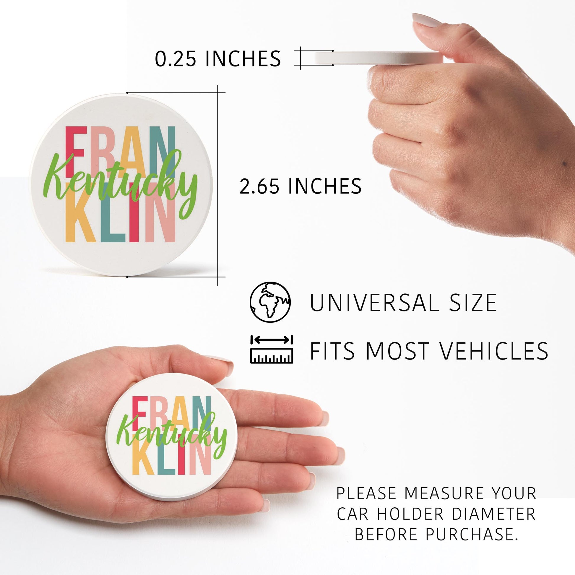 Car Coaster 2-Set-Boho Bright Franklin Kentucky -2