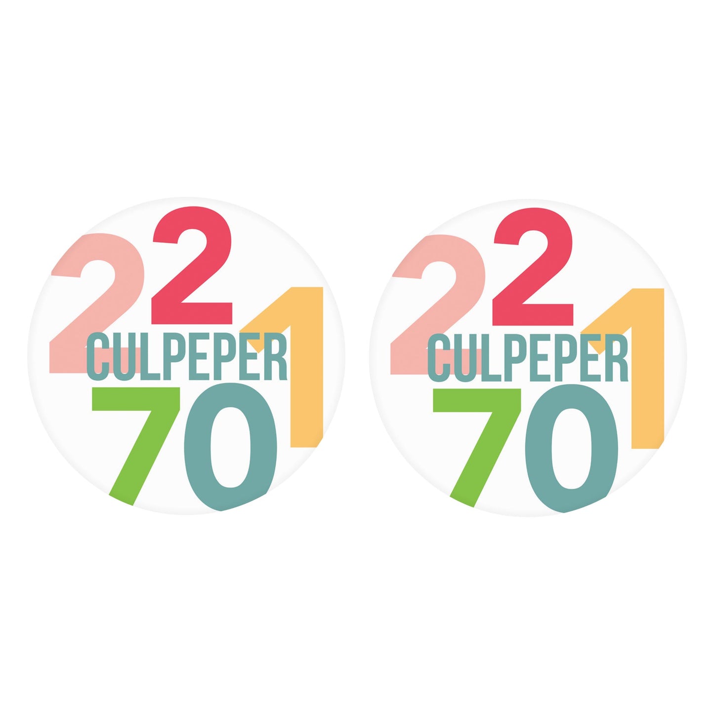 Car Coaster 2-Set-Boho Color Color Block City Zip Culpepper VA 22701