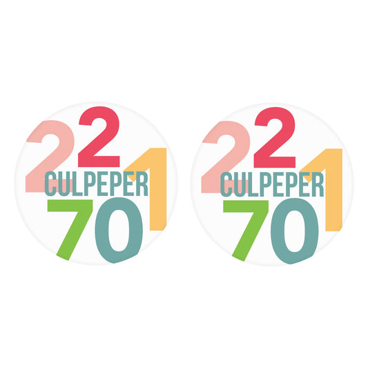 Car Coaster 2-Set-Boho Color Color Block City Zip Culpepper VA 22701