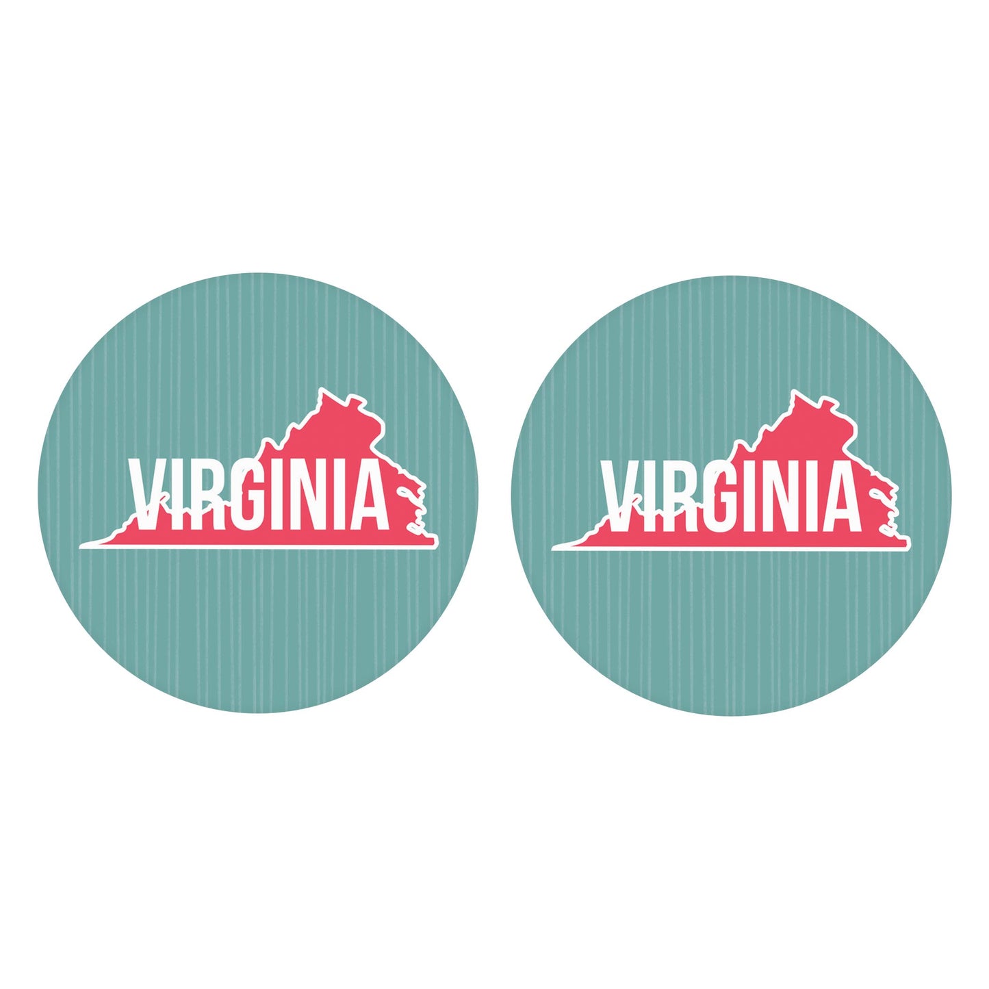 Car Coaster 2-Set-Boho Color State on Blue Virginia