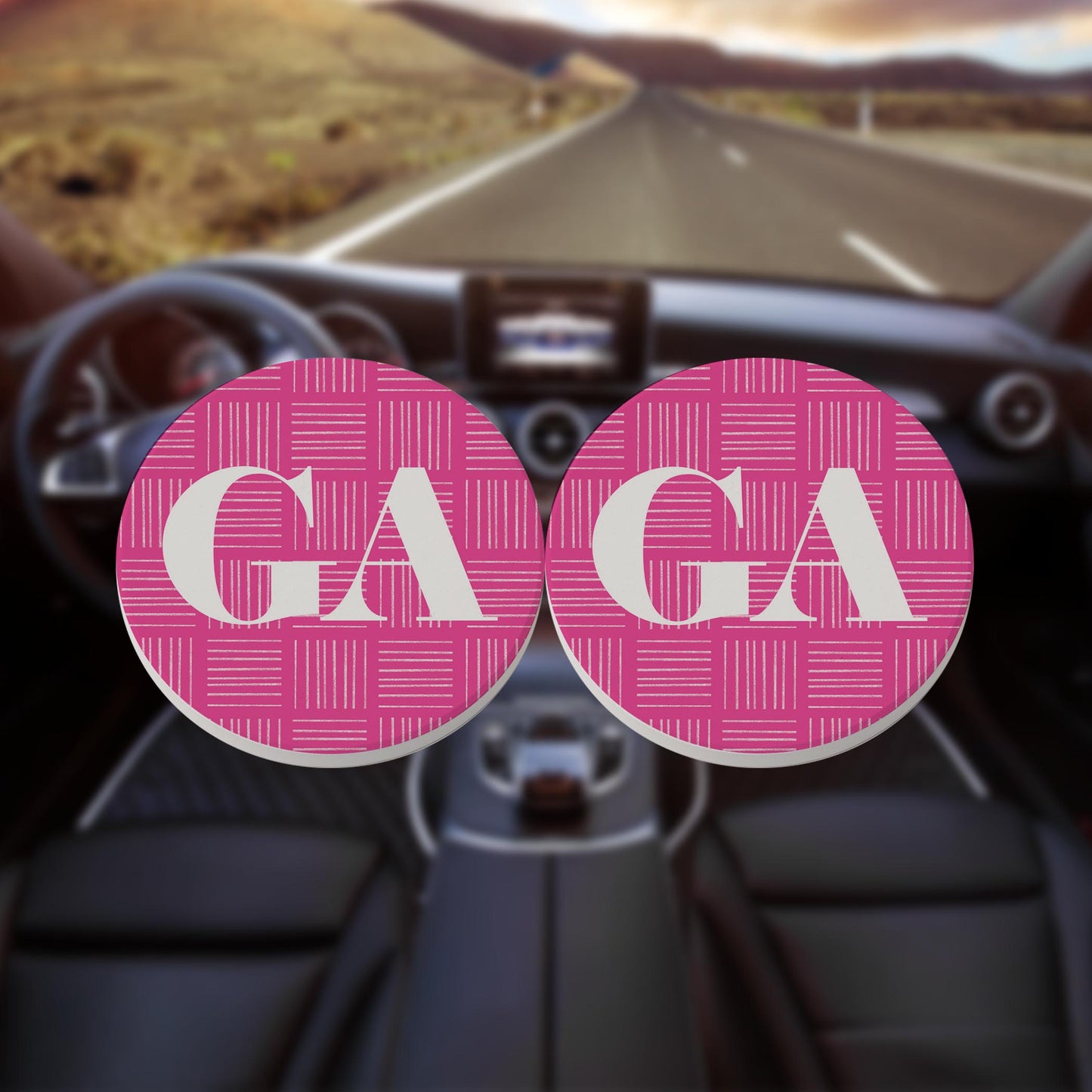 Bright Modern Abbreviated on Pink Georgia