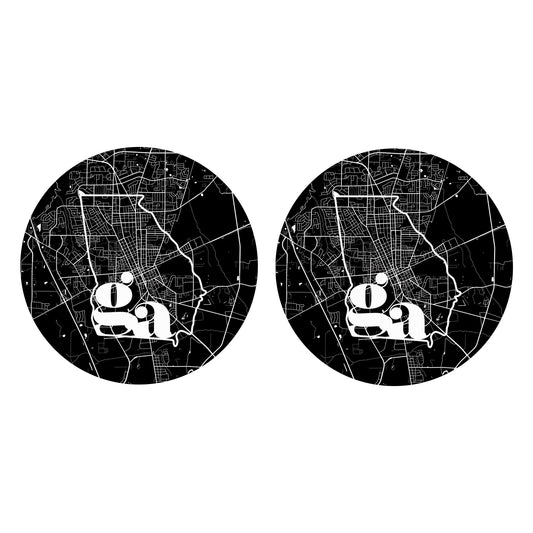 Black and White Map Black Georgia Valdosta