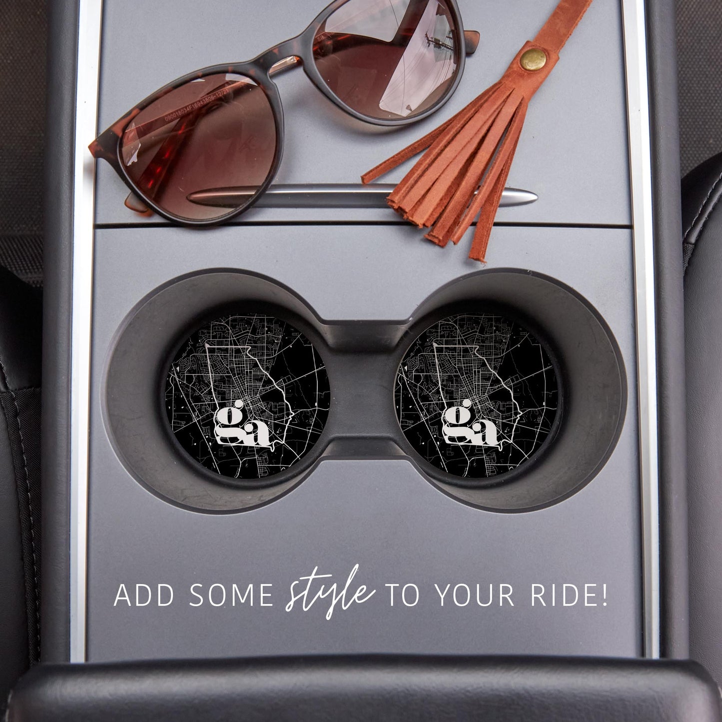 Black and White Map Black Georgia Valdosta