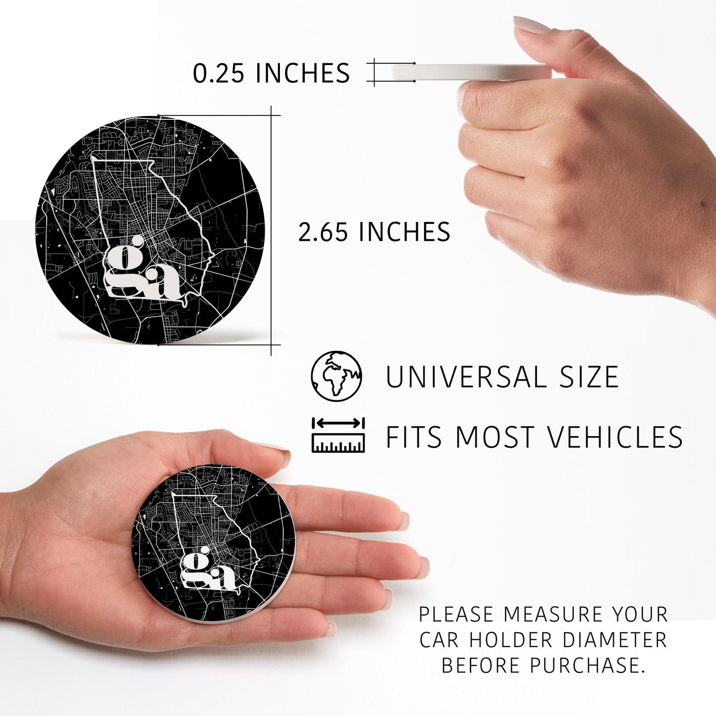 Black and White Map Black Georgia Valdosta