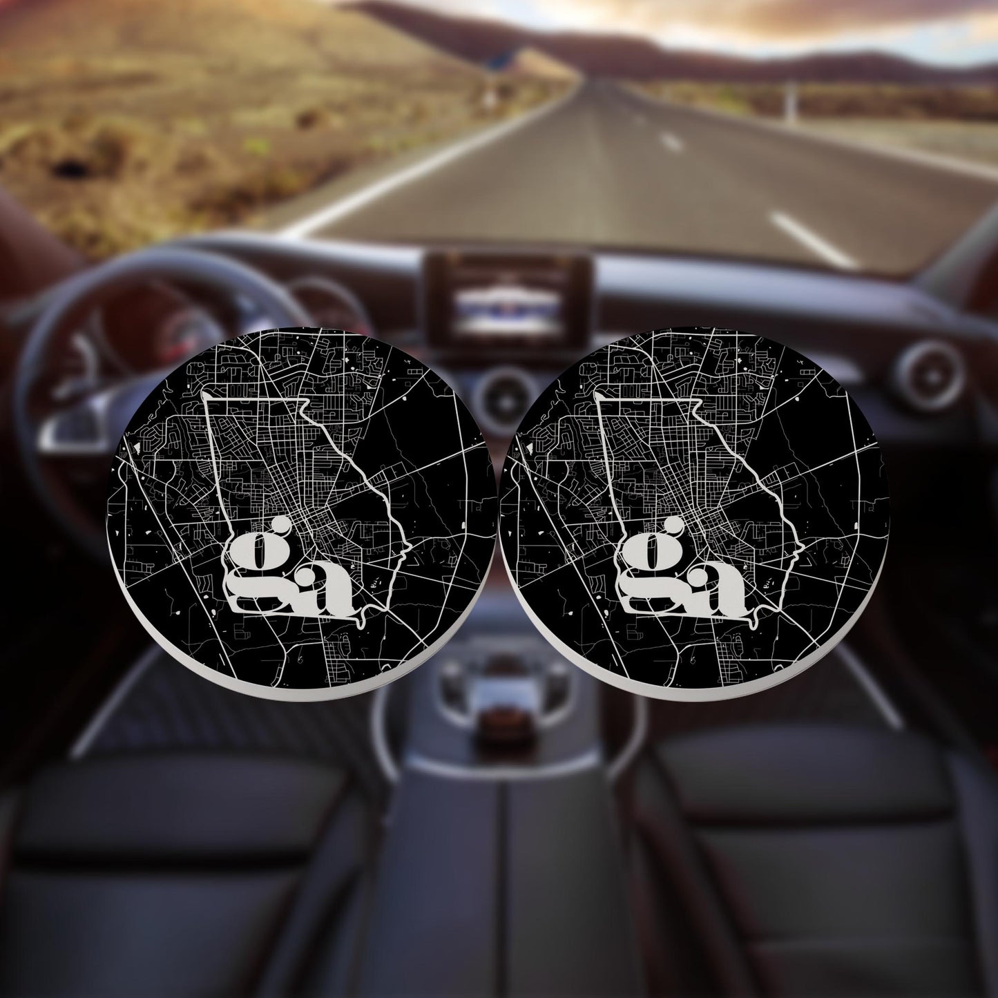 Black and White Map Black Georgia Valdosta